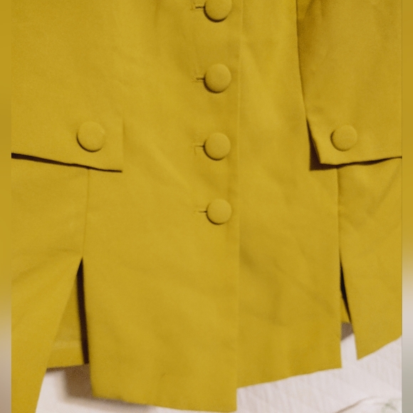 Allison Woods vintage 2pc skirt suit. Mustard yellow size 18W - Picture 3 of 8